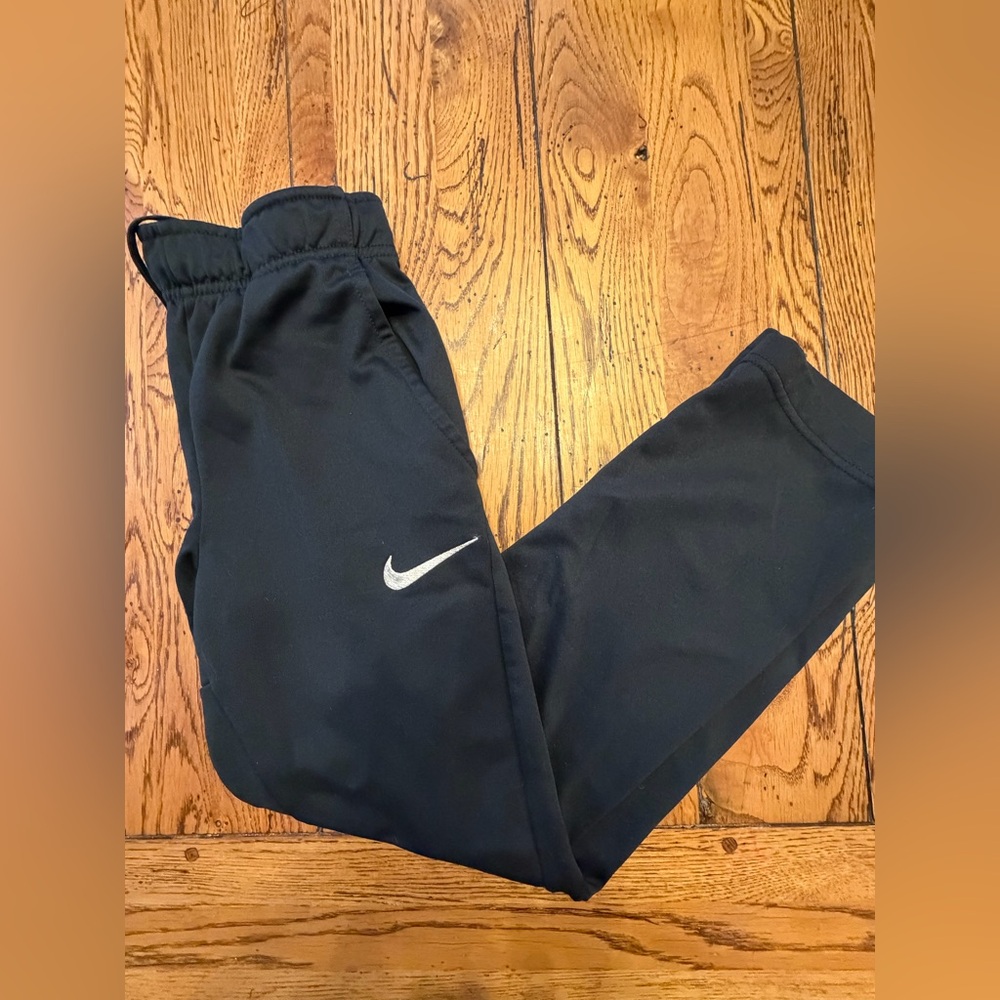 Nike Kids Black Sweatpants with White Logo sz L